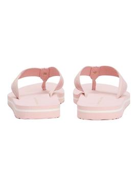 Chinelos Tommy Hilfiger Webbing rosa para mulher.