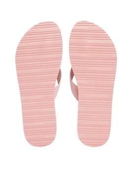 Chinelos Tommy Hilfiger Webbing rosa para mulher.