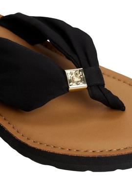 Sandálias Tommy Hilfiger Elevated preto para mulher.