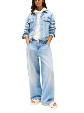 Sandálias Tommy Jeans Double Strap branco para mulher.