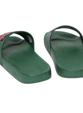 Chinelos Tommy Jeans Pool Slide verde para homens