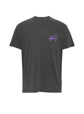 Camiseta Tommy Jeans Faded antracita para homem.