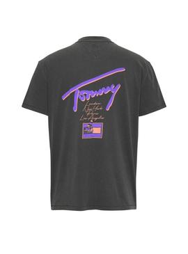 Camiseta Tommy Jeans Faded antracita para homem.