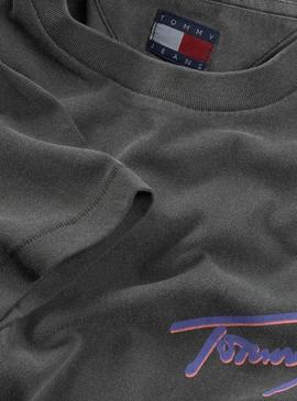 Camiseta Tommy Jeans Faded antracita para homem.