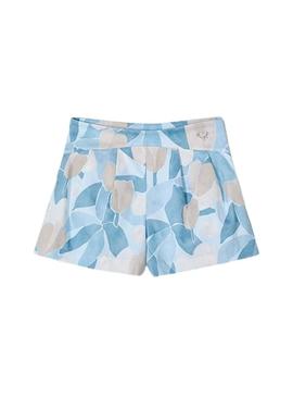 Saia-culote Mayoral estampada azul para menina