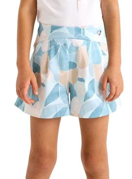 Saia-culote Mayoral estampada azul para menina