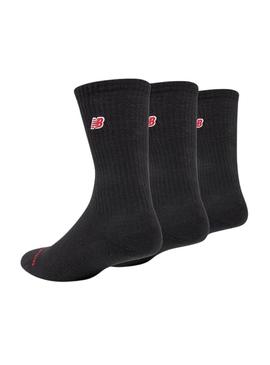 Meias New Balance com logo preto para crianças.