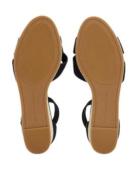 Sandálias Tommy Hilfiger Flag Criss marinho para mulher.