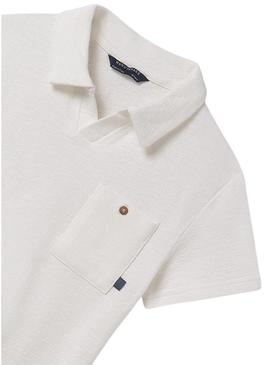 Polo Mayoral bolso branco para menino.