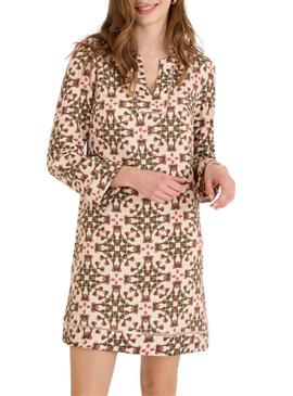 Vestido Naf Naf geométrico para mulher.