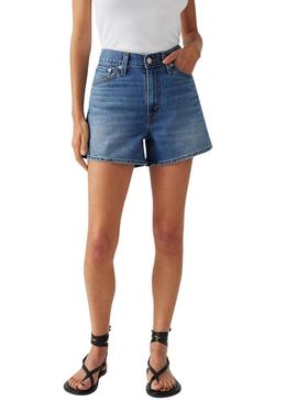 Shorts de ganga Levis 80S Mom azul para mulher