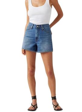 Shorts de ganga Levis 80S Mom azul para mulher