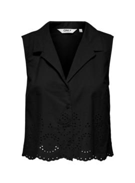Camisa Only Roxanne Resort negro para mulher.
