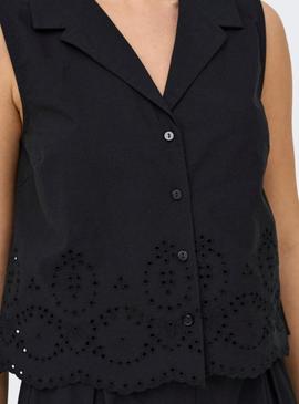 Camisa Only Roxanne Resort negro para mulher.