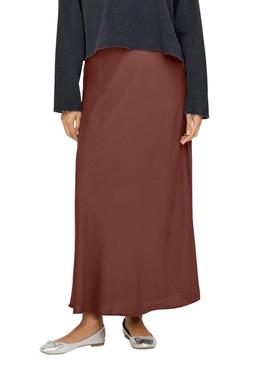 Saia Only Chigo grená acetinada para mulher