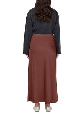 Saia Only Chigo grená acetinada para mulher