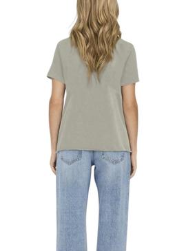 Camiseta Only Lucy Karma verde para mulher.