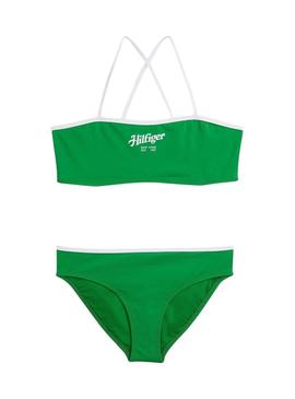 Biquíni Tommy Hilfiger Bralette conjunto verde para menina.