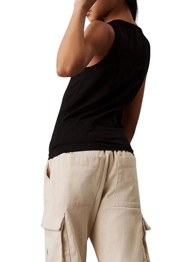  Camisa Calvin Klein Jeans Logo tank top preto de menina 