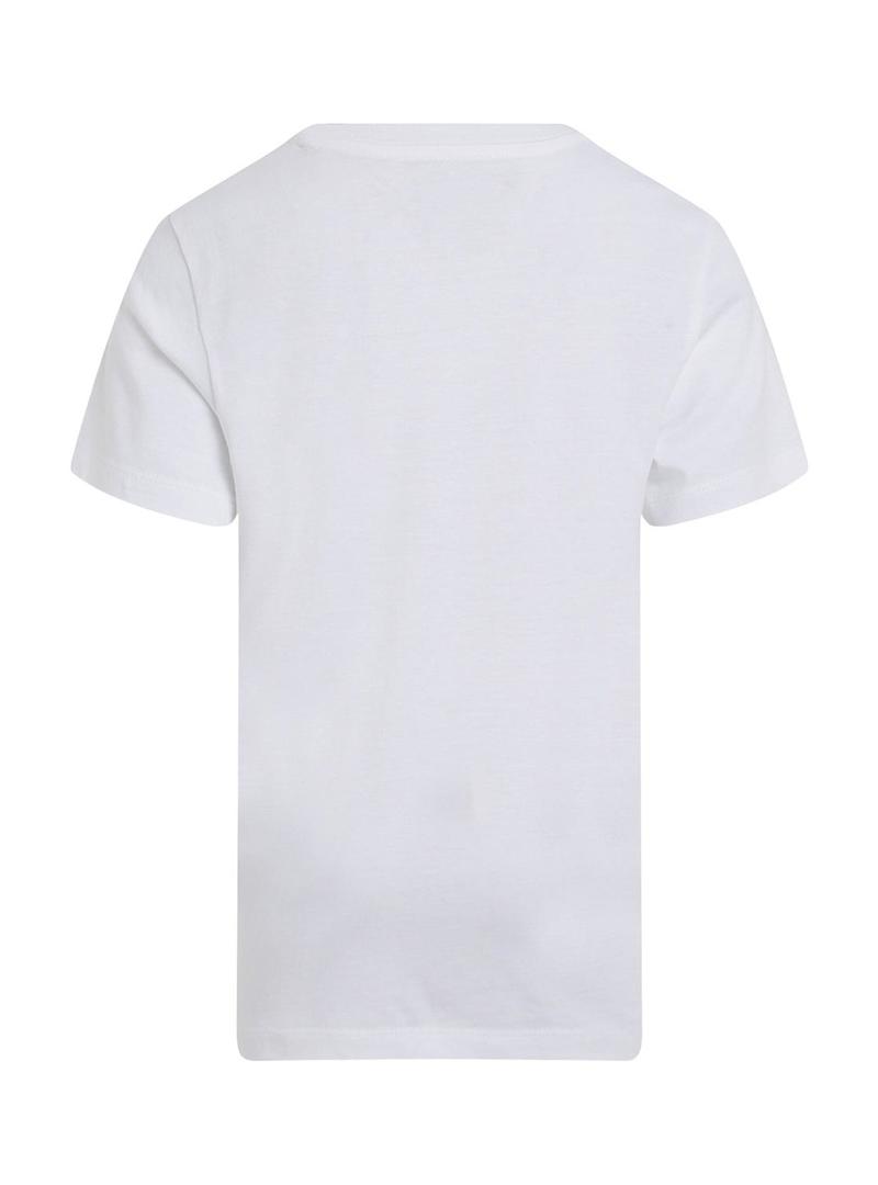 Camiseta Calvin Klein Chest Surf branca para crianças.