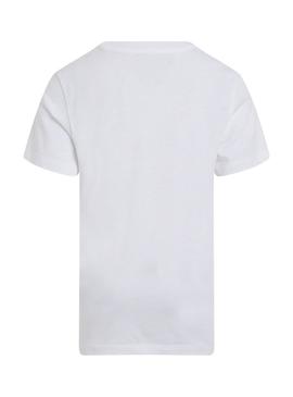 Camiseta Calvin Klein Chest Surf branca para crianças.