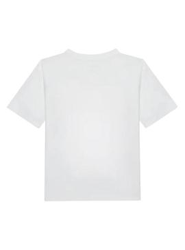 Camiseta Calvin Klein Jeans Bold branca para criança.