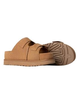 Sandálias UGG Goldenstar camel para mulher.