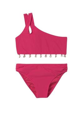 Biquíni Mayoral con conchas rosa para menina.