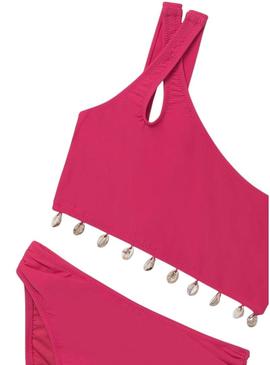 Biquíni Mayoral con conchas rosa para menina.