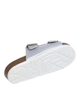 Sandálias Pepe Jeans Oban prateadas para menina.