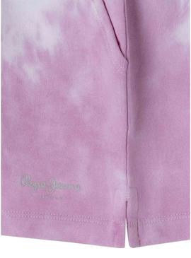 Shorts Pepe Jeans Amy rosa e branco para menina