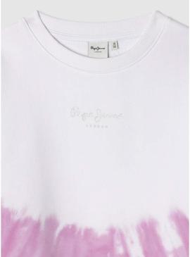 Moletom Pepe Jeans Amy tie dye rosa para menina