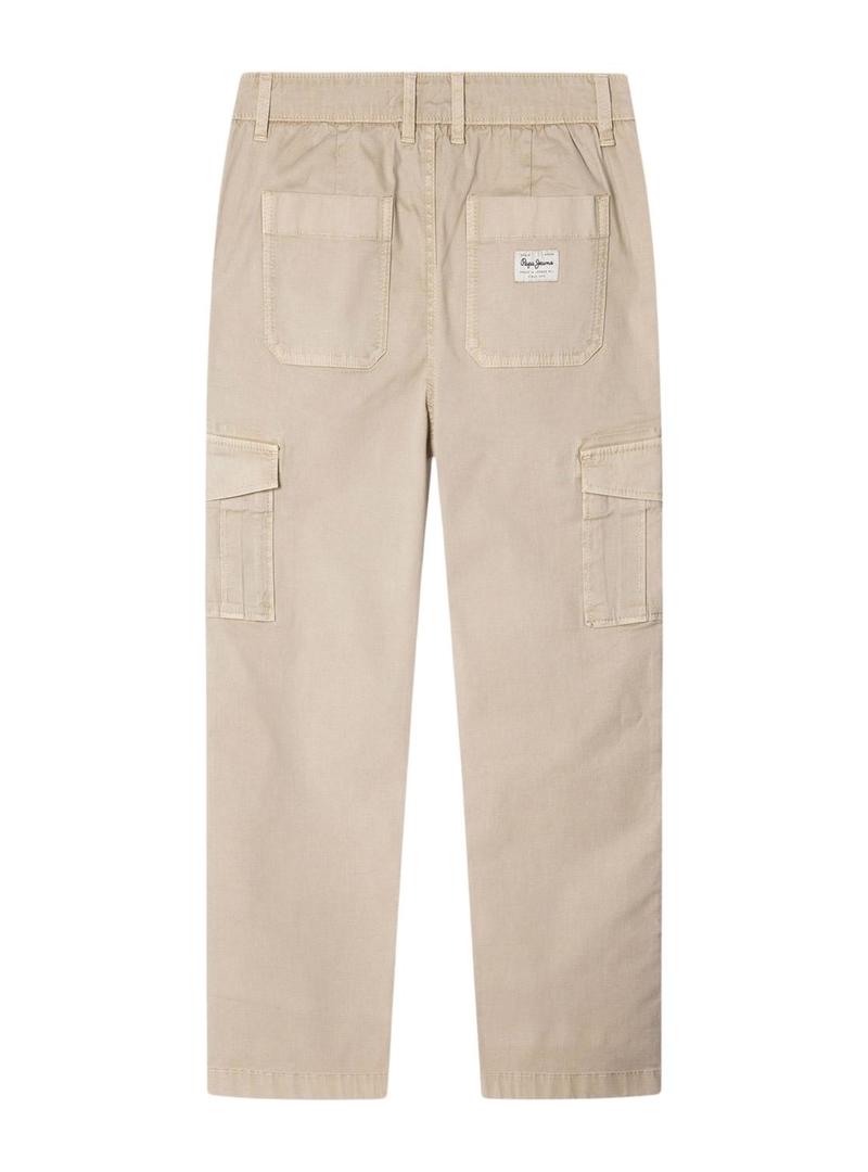 Calça Pepe Jeans Junior bege para menino.