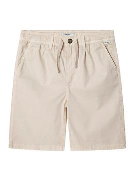 Bermudas Pepe Jeans Junior bege para meninos