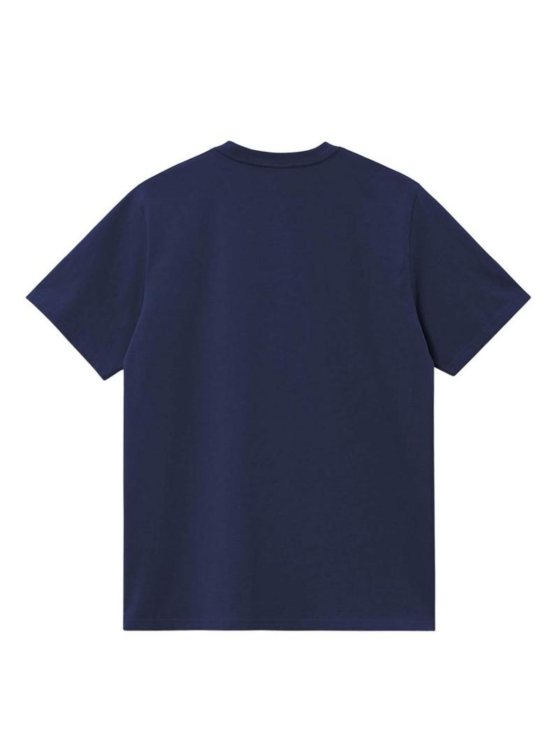 Camiseta Carhartt Script Bordado azul para homem
