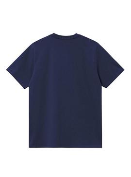 Camiseta Carhartt Script Bordado azul para homem