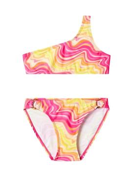 Biquíni Name It Zelia estampado rosa para menina