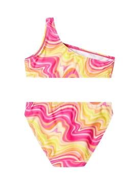 Biquíni Name It Zelia estampado rosa para menina