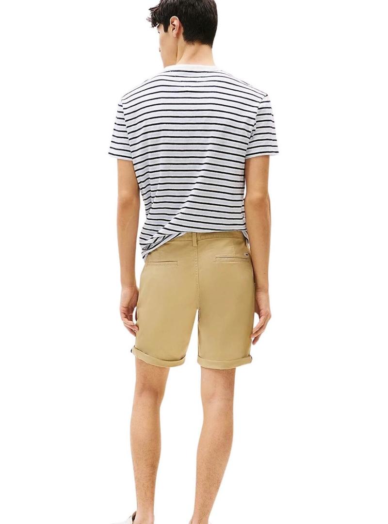Bermudas Tommy Jeans Scanton bege para homens.