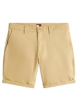 Bermudas Tommy Jeans Scanton bege para homens.
