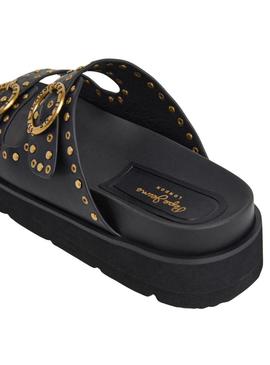 Sandálias Pepe Jeans Pola preto para mulher.