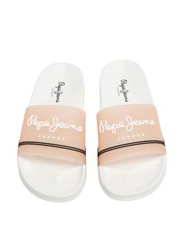 Sandálias Pepe Jeans Slider laranja para mulher.