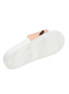 Sandálias Pepe Jeans Slider laranja para mulher.