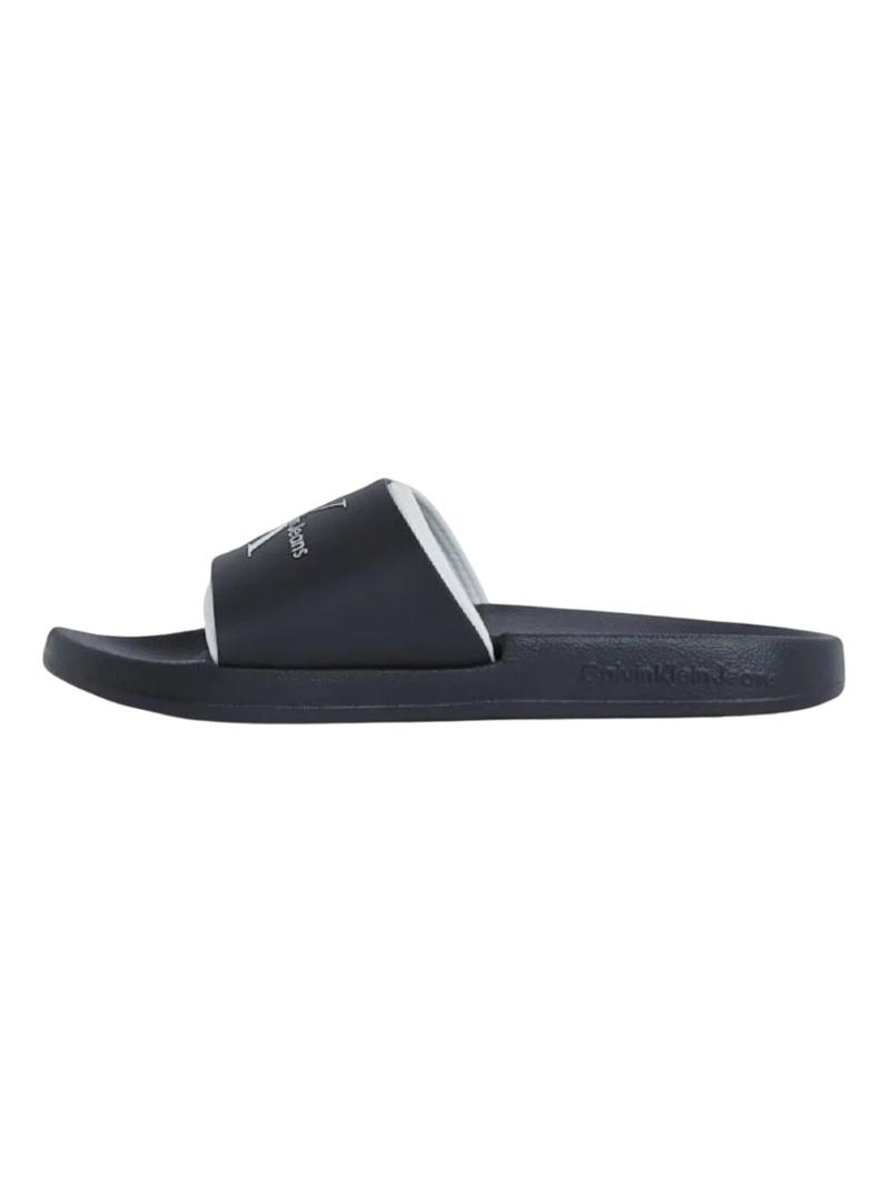 Chinelos Calvin Klein Jeans Slide Monogram preto para homem