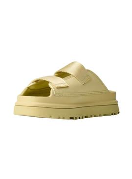 Sandálias UGG GoldenGlow Slide verde para meninos e meninas