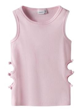 Camiseta Name It Holutti rosa para menina.