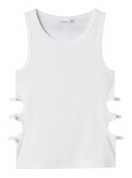 Camiseta Name It Holutti branca para menina.