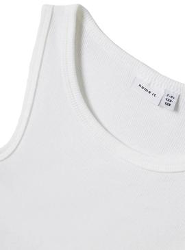 Camiseta Name It Holutti branca para menina.