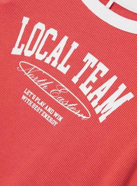 Nome superior Tem Hasinna Curto Slim vermelho para menina