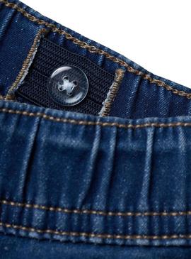 Bermuda Name It Ryan Jogger em denim azul para menino.